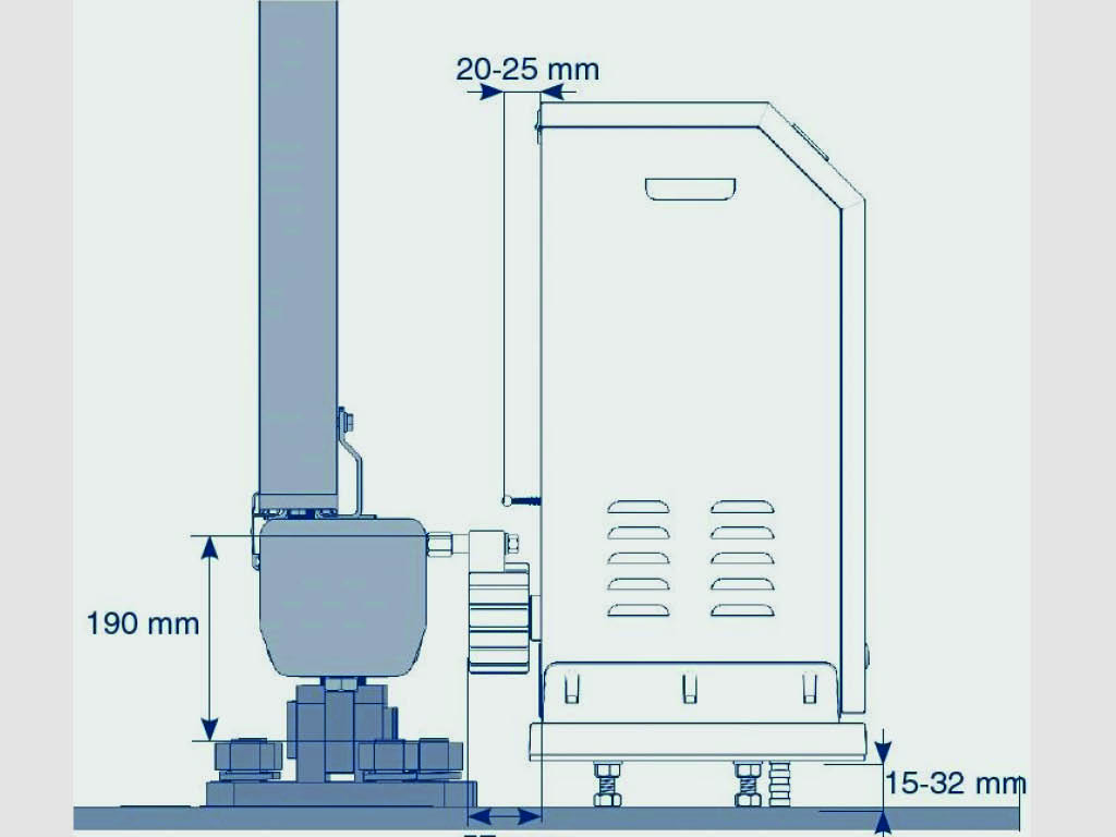 安装在用地脚螺栓固定在混凝土底座上的安装板上